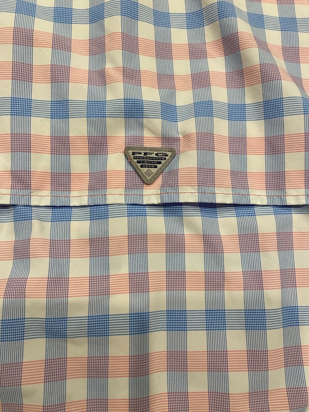 Columbia PFG Women L Plaid Button-Down Shirt - Light Blue & Light Pink - Picture 7 of 8